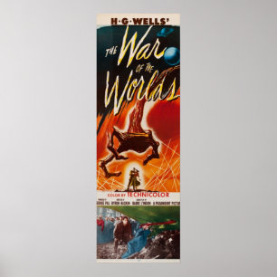 Póster LA GUERRA DEL MUNDO HG Wells Ciencia Fiction Vin