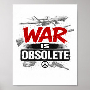 Póster La guerra es obsoleta – Diseño de protesta de paz