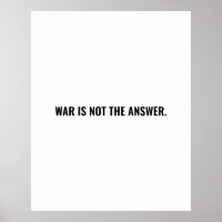 La guerra no es la respuesta el texto blanco negro