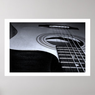 Póster La guitarra ata BW