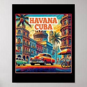 Póster La Habana Cuba Camisetas viaje de familia viaje de