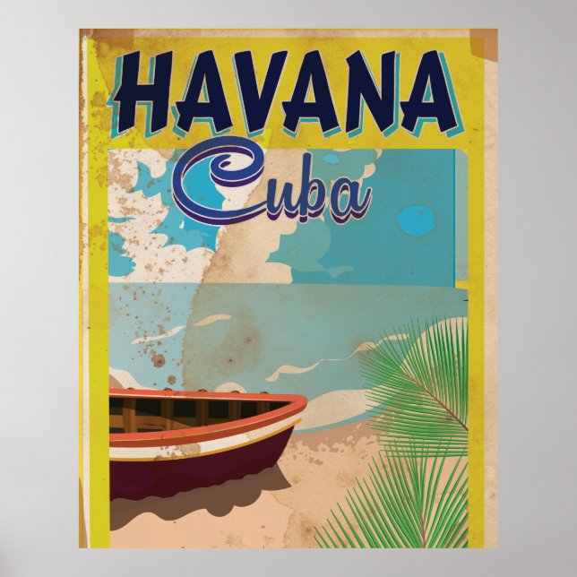 Póster La Habana, Cuba Poster de vacaciones de la época d (Frente)