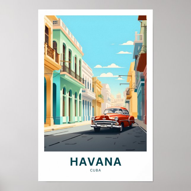 Póster La Habana Cuba Viaja Imprimir (Frente)