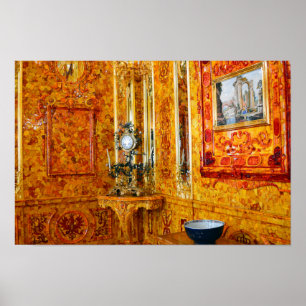 Póster La habitación ámbar en el Palacio de Catherine, Ru