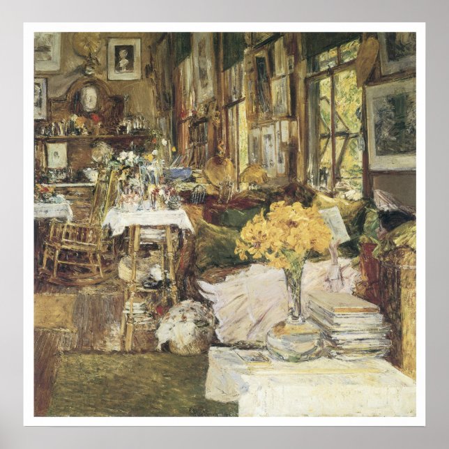 Póster La habitación de las flores, 1894 Childe Hassam (Frente)