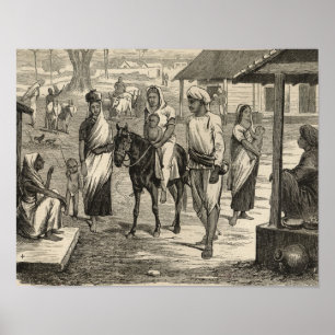 Póster La hambruna india