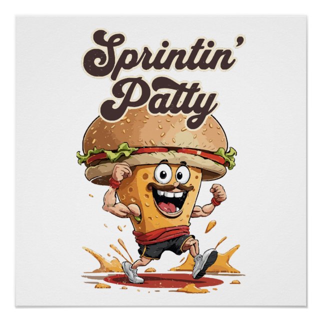 Póster La Hamburguesa Con Queso Corriendo (Anverso)