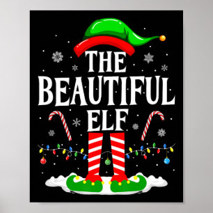 Póster La hermosa familia Elf Funny de Navidad que coinci