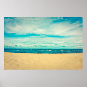 Póster La hermosa playa tropical y el paisaje marino