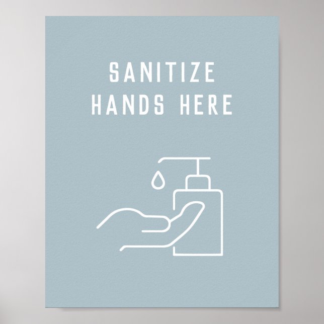 Póster La Higiene Escolar Sanitiza Las Manos Aquí Poster (Frente)