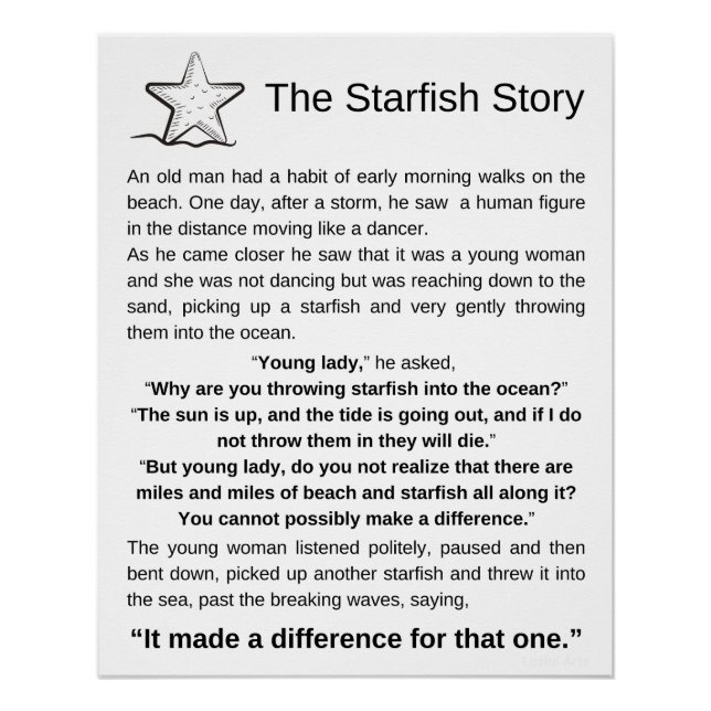Póster La Historia De Starfish, Poema De Starfish. (Anverso)