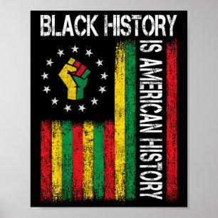 Póster La historia negra es la historia americana Afro Af