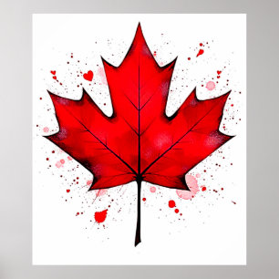 Póster La hoja de alma de Canadá