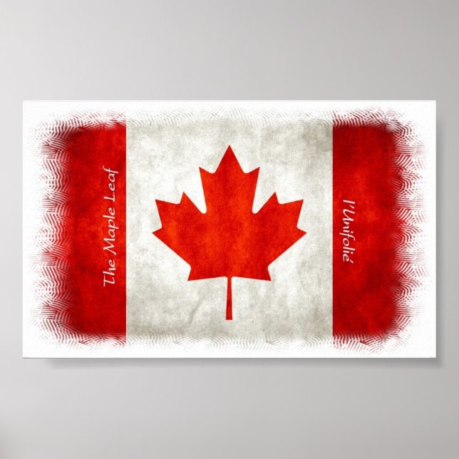 Póster La hoja de arce - Poster canadiense de la bandera  (Frente)