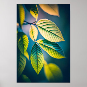 Póster La Hoja Verde Tranquila Naturaleza Tranquila Tempo