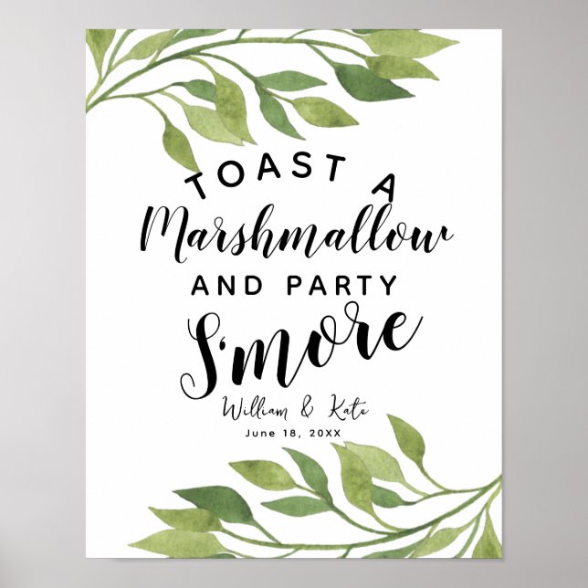 Póster la hoja verde vegetal es más boda o fiesta (Frente)
