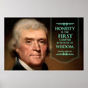 Póster La honestidad de la cita de Thomas Jefferson es el