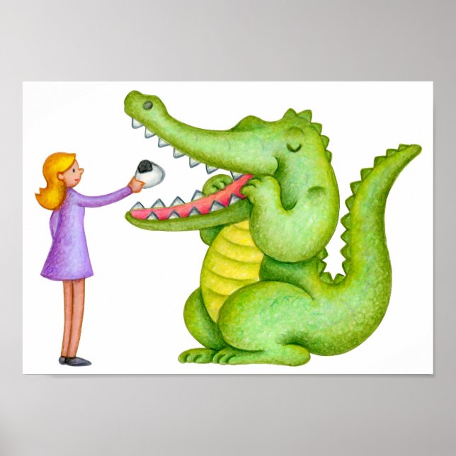Póster La hora de comer del cocodrilo. (Frente)