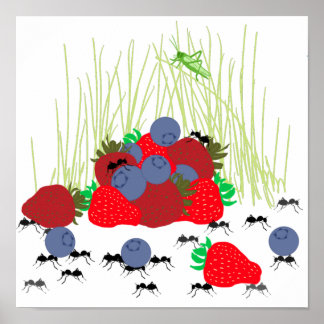 Póster La hormiga y la saltamontes