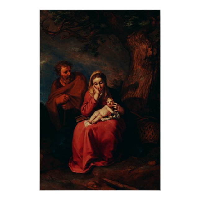 Póster La huida a Egipto por Abraham Bloemaert  (Anverso)