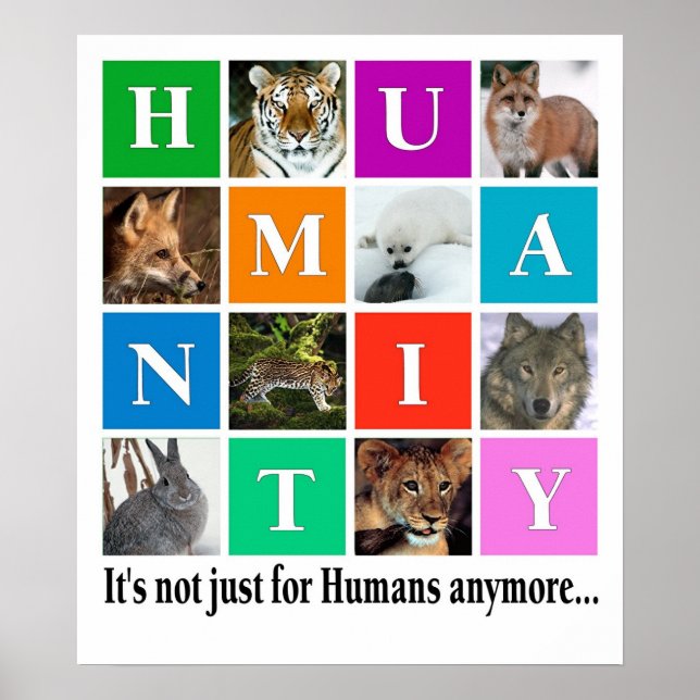 Póster La humanidad, ya no es sólo para los humanos (Frente)