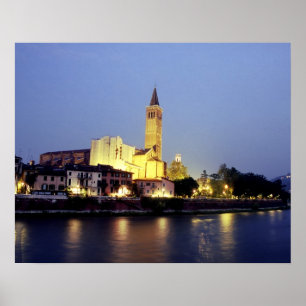 Póster La iglesia de Sant'Anastasia en Verona, Italia.