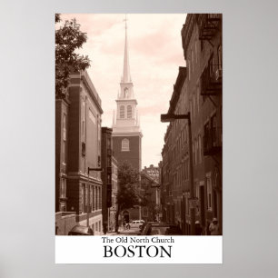 Póster La iglesia del norte vieja en Boston,
