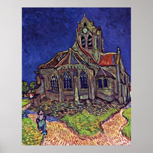 Póster La iglesia en el Auvers-sur-Oise de Vincent van