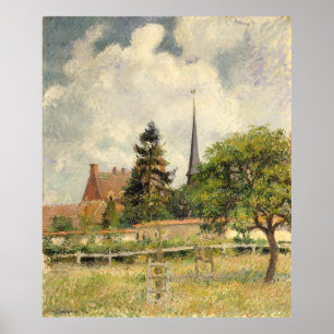 Póster La Iglesia en Eragny Camille Pissarro  