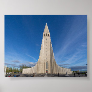 Póster La iglesia Hallgrímskirkja en Reykjavík