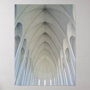 Póster La iglesia parroquial y los monumentos de Reikiavi