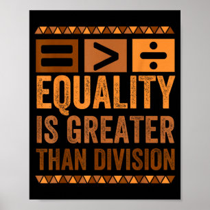 Póster La igualdad es mayor que la división matemática Hi