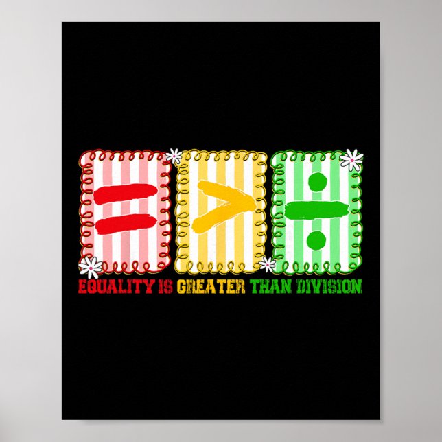 Póster La igualdad preppy es mayor que la matemática de l (Frente)