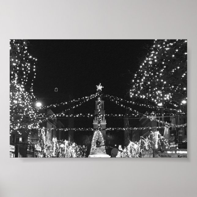 Póster La iluminación de Church Street, Burlington Vermon (Frente)