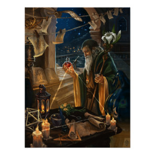 Póster La ilustración de la carta del Ermitaño - arte de