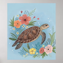 La ilustración de una tortuga marina