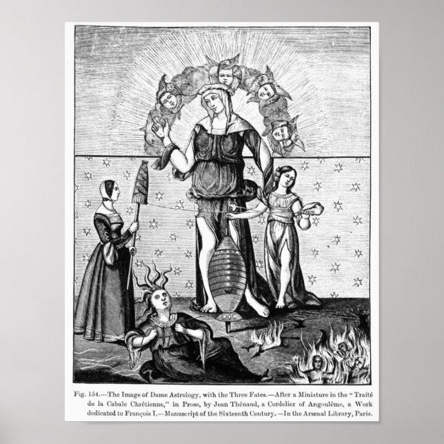 Póster La imagen de la astrología de Dame con los Tres (Frente)