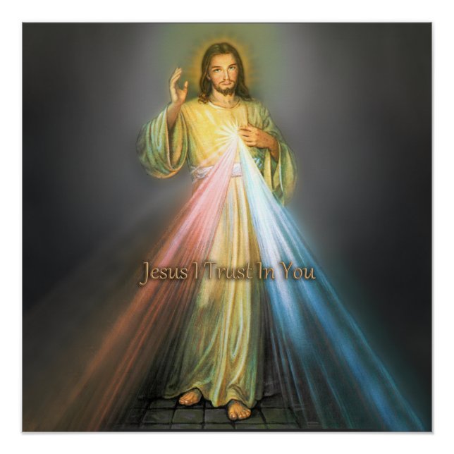 PÓSTER LA IMAGEN DEVOTIONAL DE DIVINA MERCY (Anverso)