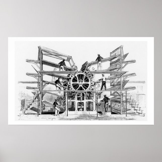 Póster La imprenta de cilinder inventada por Richard Marc (Frente)