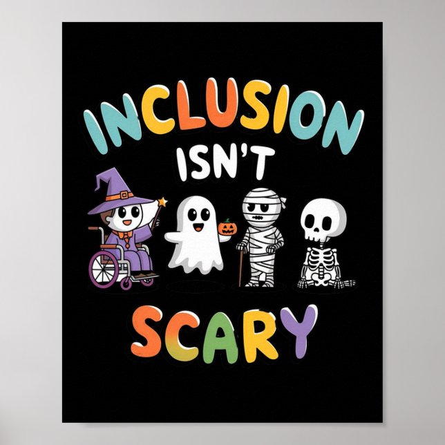 Póster La inclusión no es miedo, mamá, fantasma Halloween (Frente)
