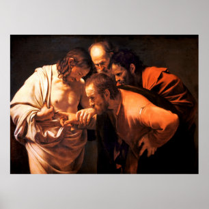 Póster La incredulidad de Santo Tomás por Caravaggio