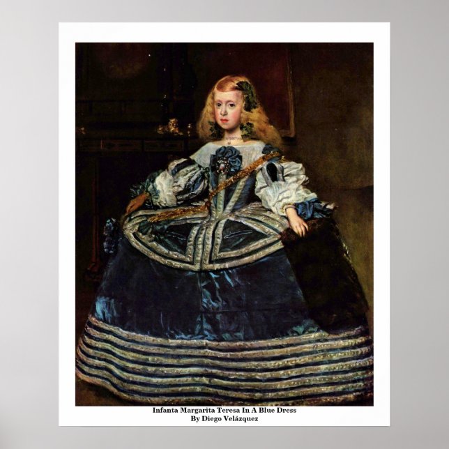 Póster La Infanta Margarita Teresa Con Un Vestido Azul (Frente)