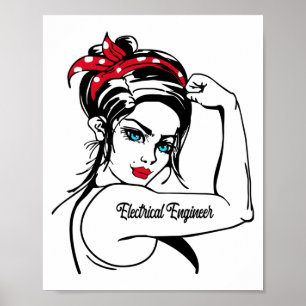 Póster La Ingeniera Eléctrica Rosie The Riveter Pin Up