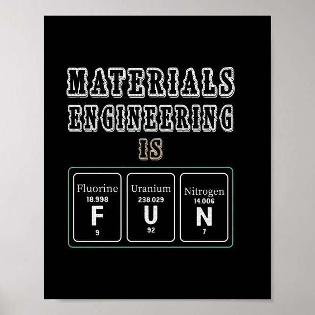 Póster La Ingeniería De Materiales De Ingeniería Es Diver (Frente)