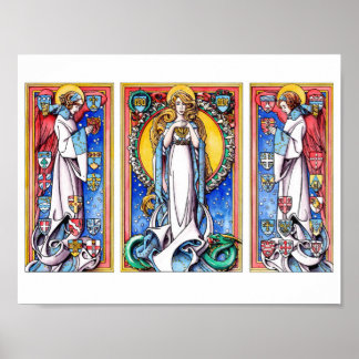 Póster La inmaculada concepción con ángeles orientadores