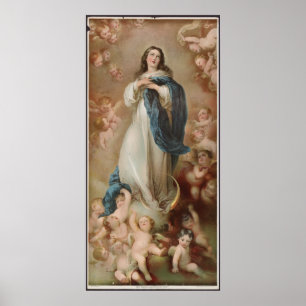 Póster La inmaculada concepción de la litografía american