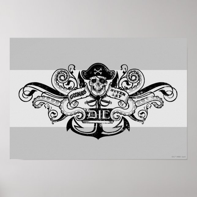 Póster La insignia de los piratas "Nunca digas morir" (Frente)
