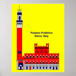 Póster La inspiración del Palazzo Pubblico - Siena, Itali