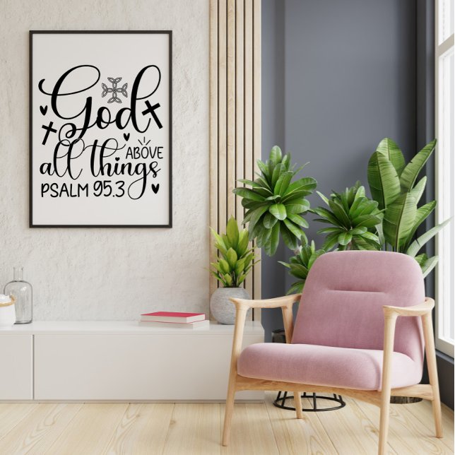 Póster La inspiradora cita cristiana de la fe negra blanc (Subido por el creador)