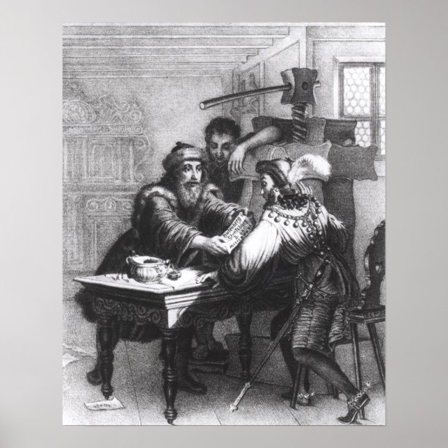 Póster La invención de la impresión, 1827 (Frente)